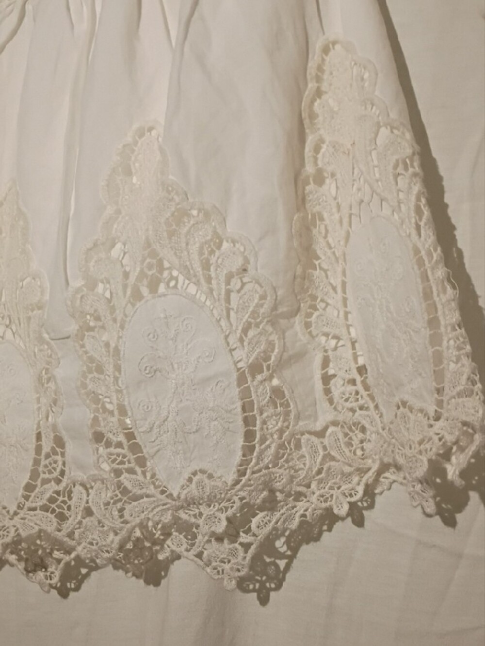 hinge White Cotton Lace-Trim Circle Mini Skirt, Sz 8, NWOT - Picture 3 of 11